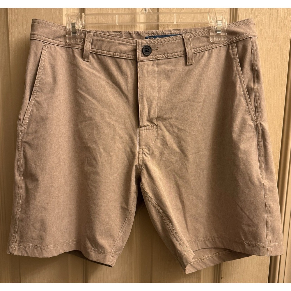 Quiet Storm Surf‎ Shop Relaxed Fit Flat Front Khaki Shorts Mens Size 32